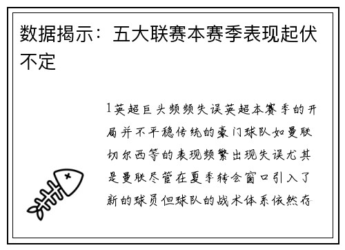 数据揭示：五大联赛本赛季表现起伏不定